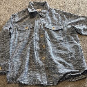 Stylish Blue and White Button-Up Shirt